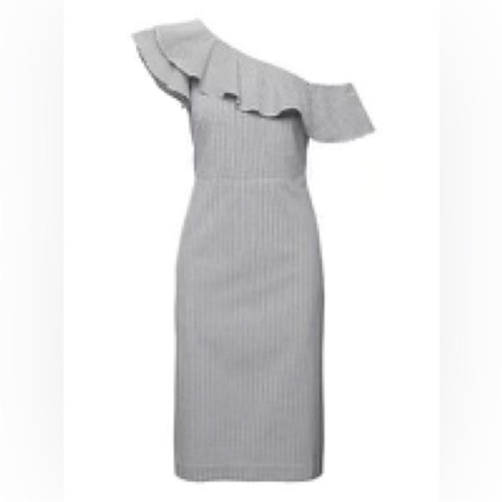 Banana Republic Seersucker One-Shoulder